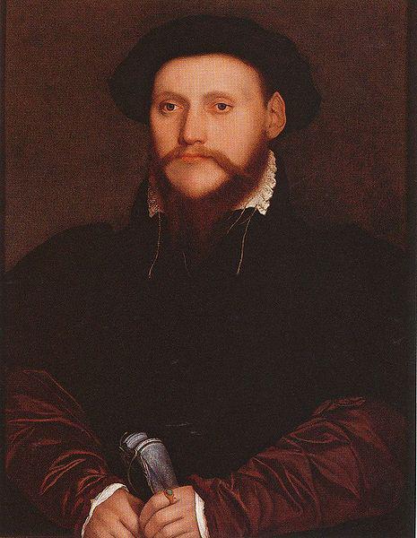 Hans holbein the younger Portrait of an Unknown Man Holding Gloves oil painting picture